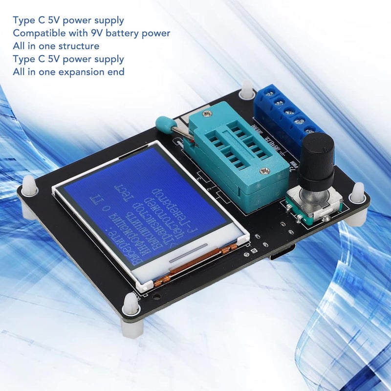 Transistor Tester With 1 77 Inch TFT Color Display Capacitance Inductance Volt Frequency Meter Russian Simplified Version - Image 2
